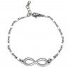 Bracelet Infini Acier Inoxydable & Perles Blanches - Lyne Créa