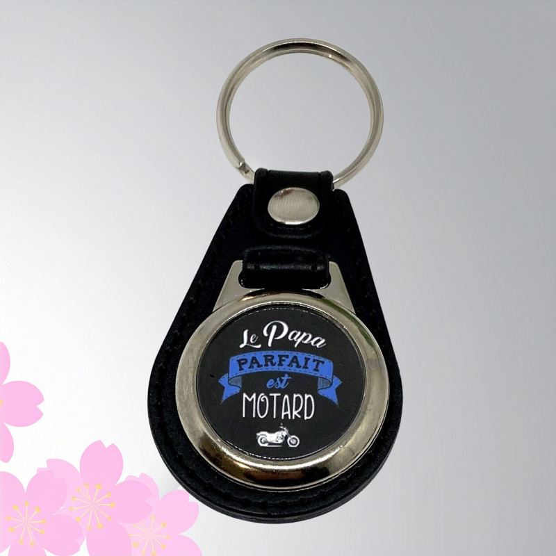 Porte-clés Papa Motard Personnalisé - Cadeau Fête des Pères Humour