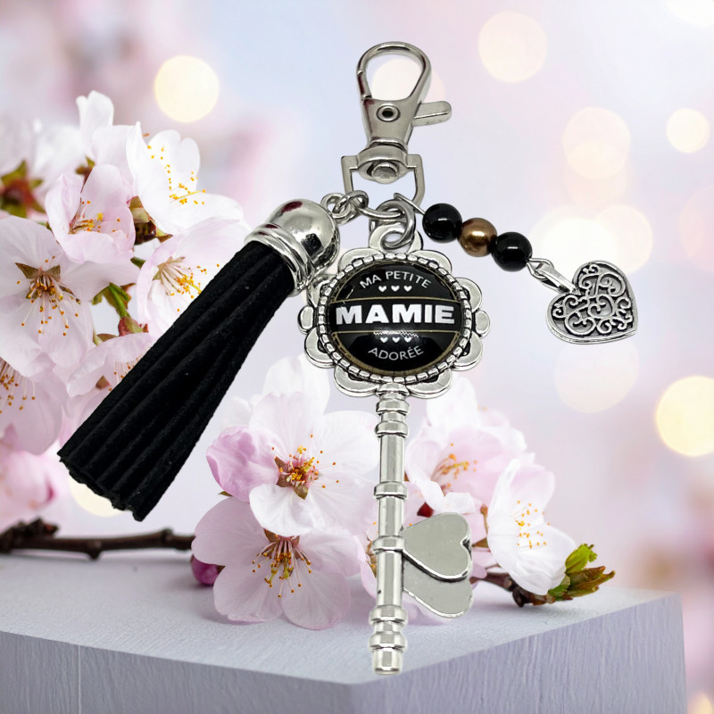 Porte-clés Bijou de Sac Artisanal Ma Petite Mamie Adorée - Lyne Créa