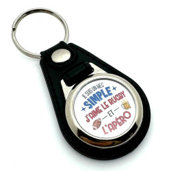 Porte-clés Humour Mec Simple Rugby Apéro - Cadeau Homme Fan Sport