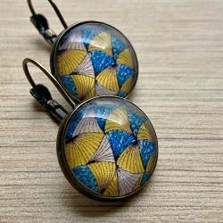 Boucles d'Oreilles Dormeuses Cabochon - Lyne Créa