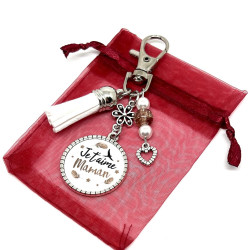 Porte-Clés "Je t'aime Maman" - Cadeau Fête des Mères - Lyne Créa