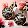 Boucles d'oreilles dormeuses bronze cabochons art déco