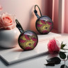 boucles d'oreilles, wax africain, motif floral, fait main