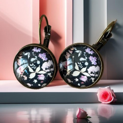 Boucles d'oreilles artisanales romantiques motif floral Liberty