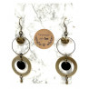Boucles d'oreilles artisanales géométriques bronze en laiton. Lyne Créa