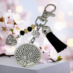 Porte clés collègue en or cadeau fait main Lyne Créa