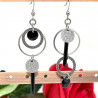 Boucles d'oreilles uniques asymétriques acier inox. Lyne Créa
