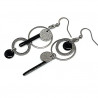 Boucles d'oreilles uniques asymétriques acier inox. Lyne Créa