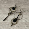 Boucles d'oreilles géométriques bronze . Lyne Créa