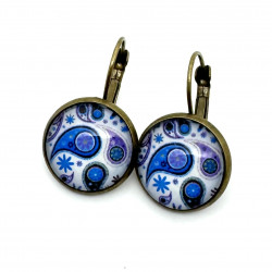 Boucles d'Oreilles dormeuses "Paisley Bleu Indigo" - Style Bohème Chic