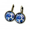 Boucles d'Oreilles dormeuses "Paisley Bleu Indigo" - Style Bohème Chic